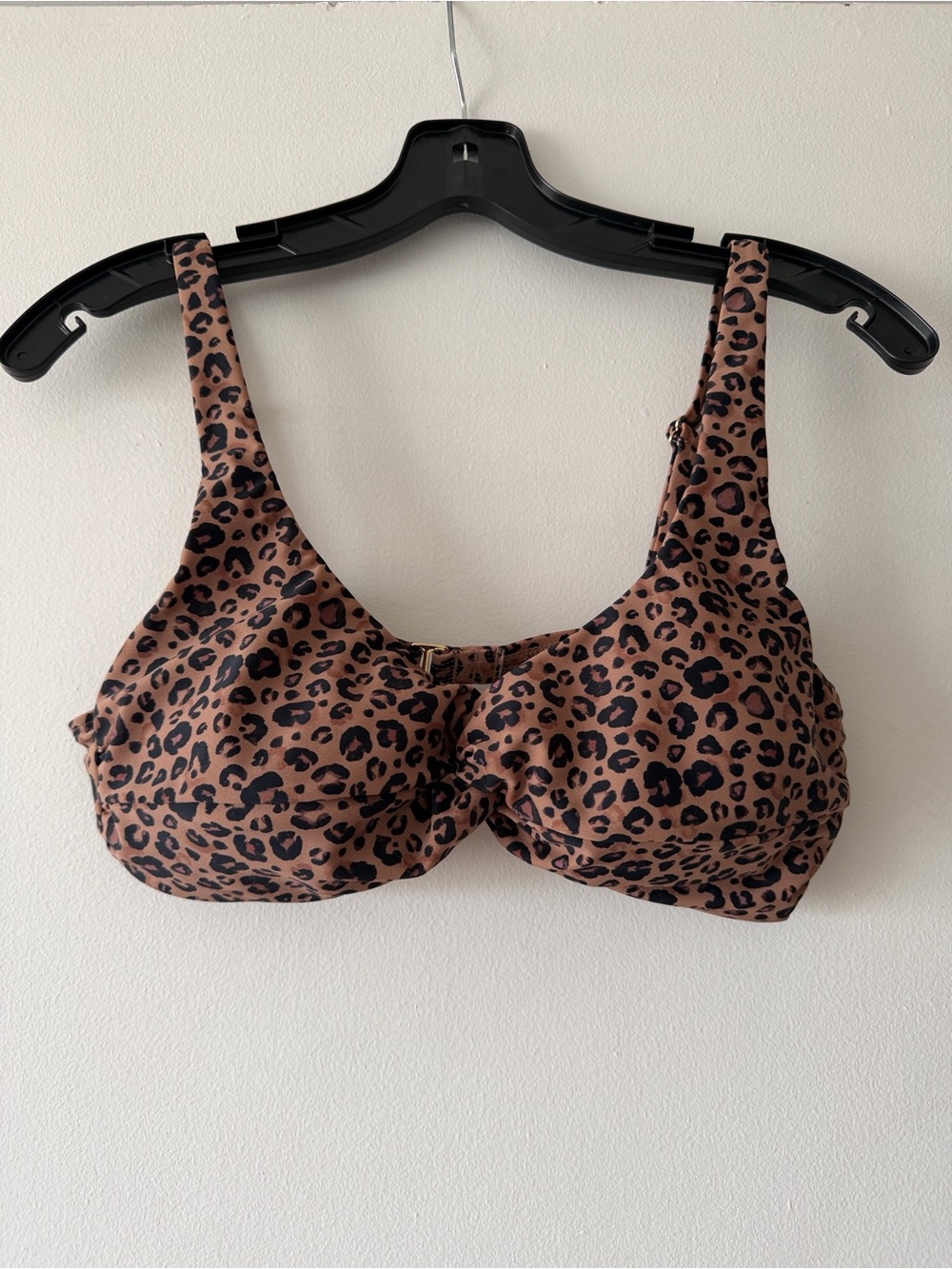 Shade & Shore XL Leopard Twist Front Bikini Top Cheetah Animal Print Swim Bra
